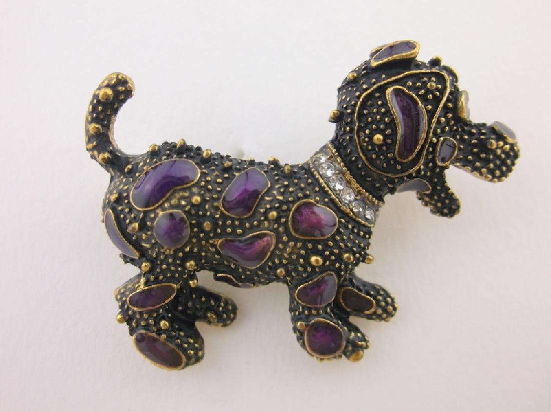 Stunning Enameled Rhinestone Dog Brooch (1 of 1)