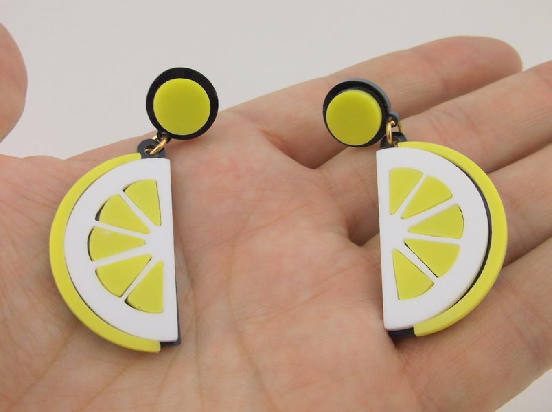 Stunning Lucite Lemon Slice Stud Earrings Large (1 of 1)