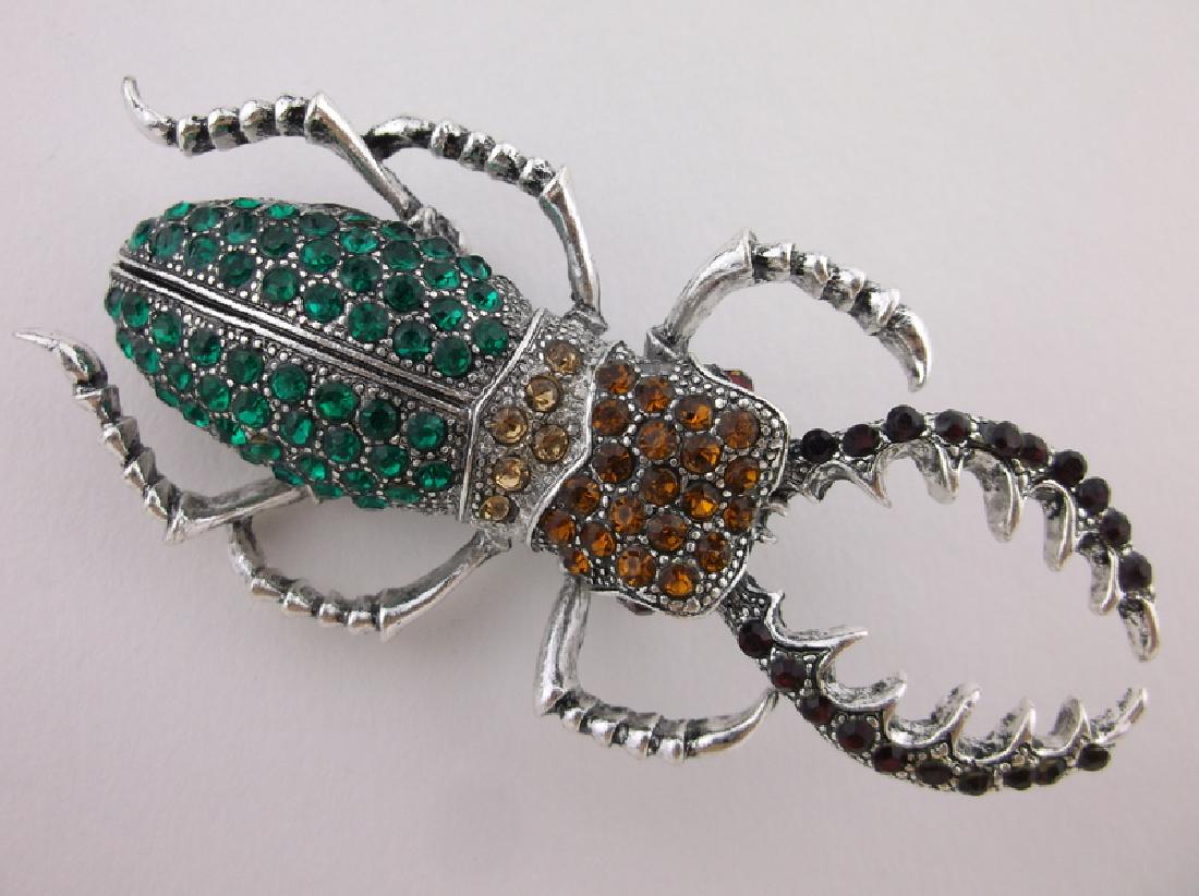 Stunning Large Rhinestone Beetle Brooch Pendant (1 of 2)