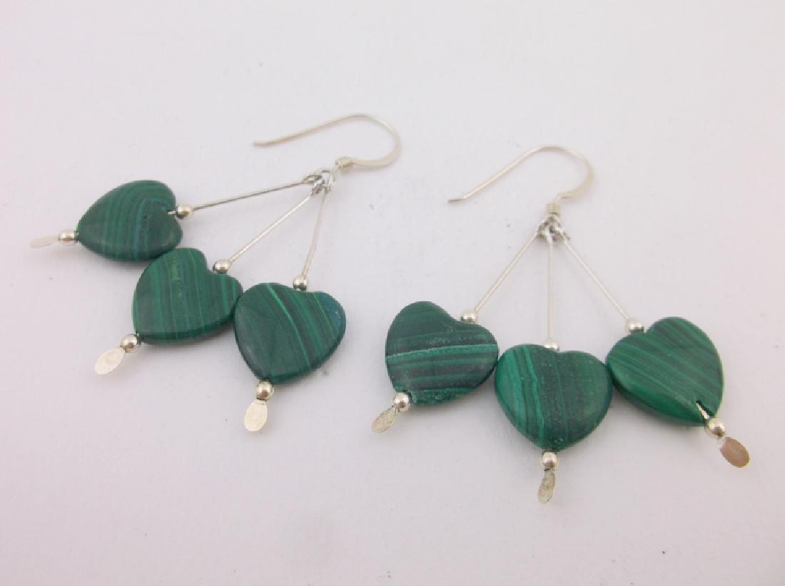 Incredible Sterling Silver Malachite Drop Earrings (1 of 2)
