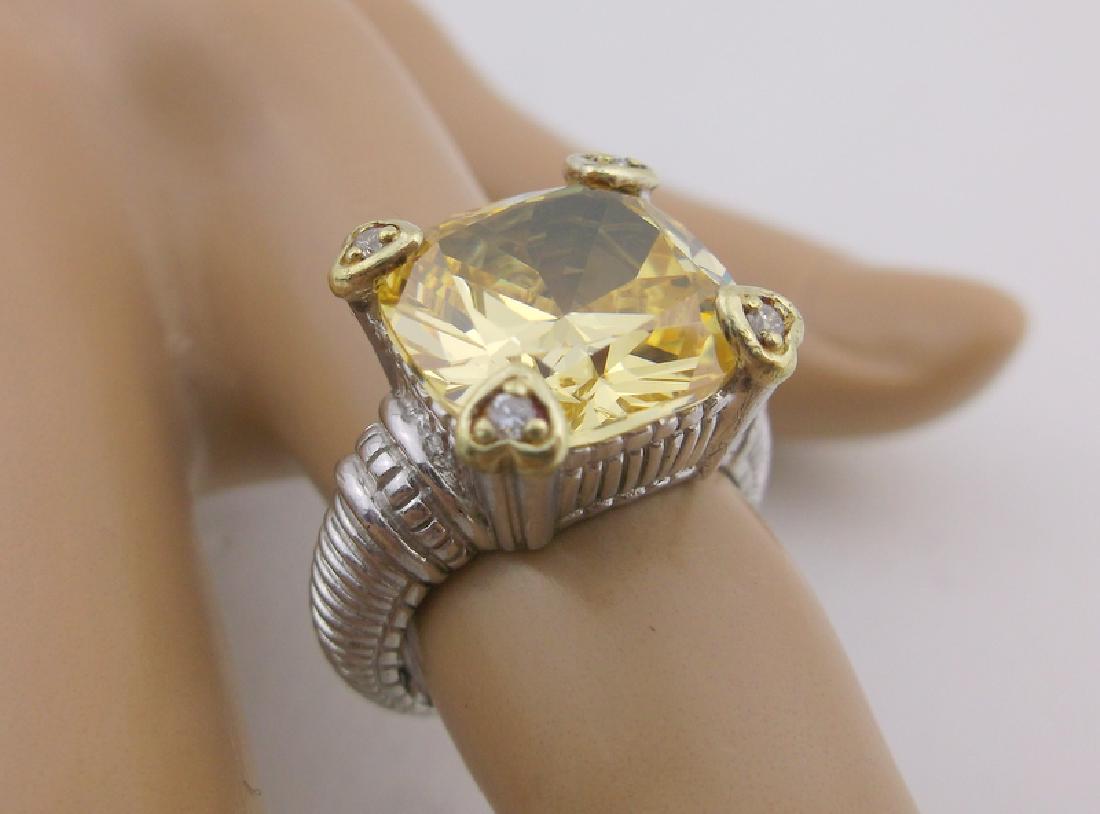 Incredible Sterling 18kt Gold Yellow Stone Ring 6 (1 of 3)
