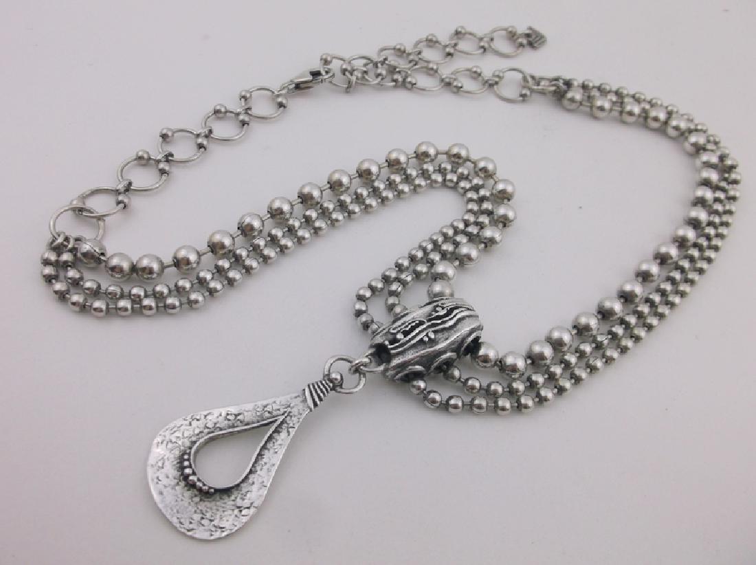 Incredible Heavy Silpada Sterling 3 Row Necklace 19" (1 of 6)