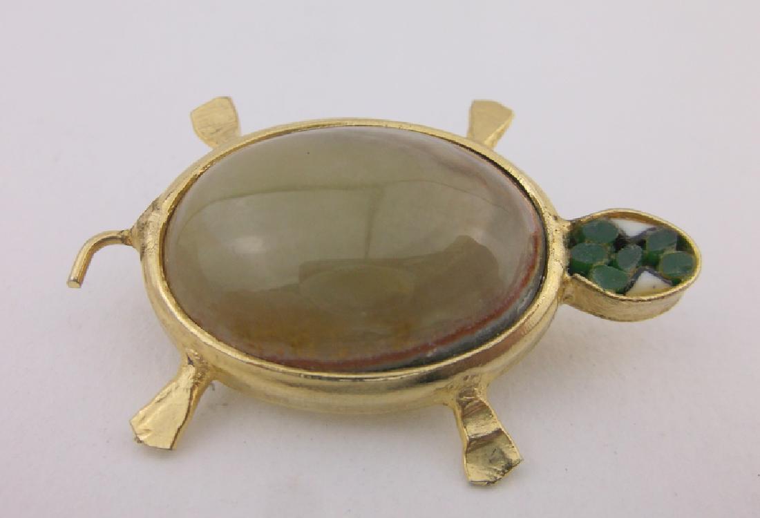 Stunning Gemstone Turtle Brooch (1 of 1)