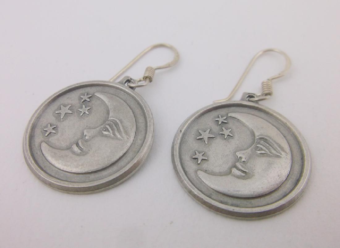Stunning Heavy Sterling Silver Moon Earrings (1 of 2)