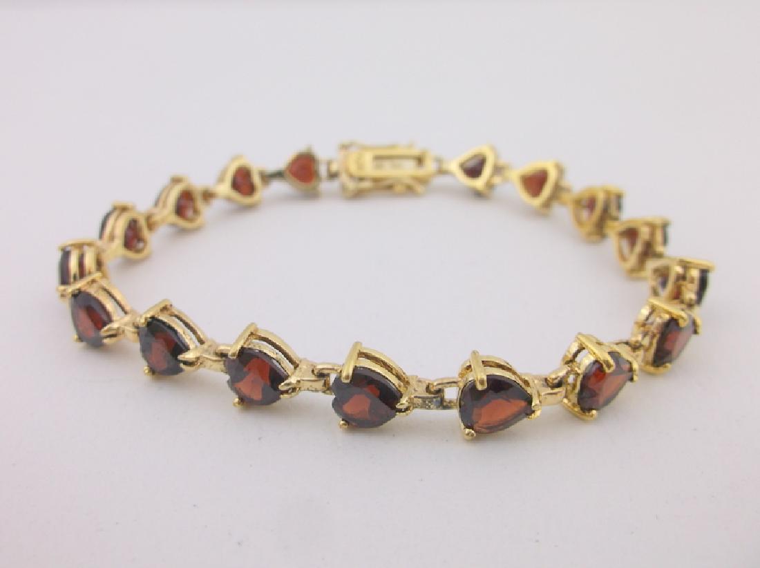 Stunning Gold Over Sterling Garnet Bracelet 7.5" (1 of 2)