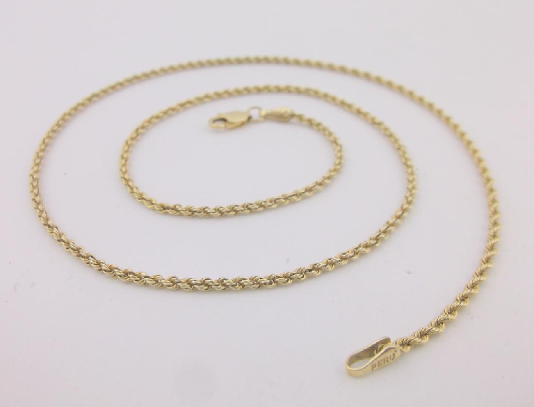 Stunning Heavy 14kt Gold Rope Chain Necklace 16" (1 of 2)