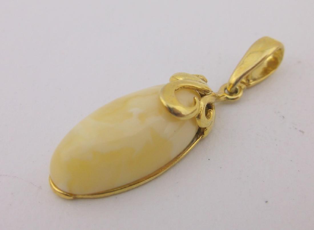 New Sterling Silver Genuine Amber Pendant (1 of 1)