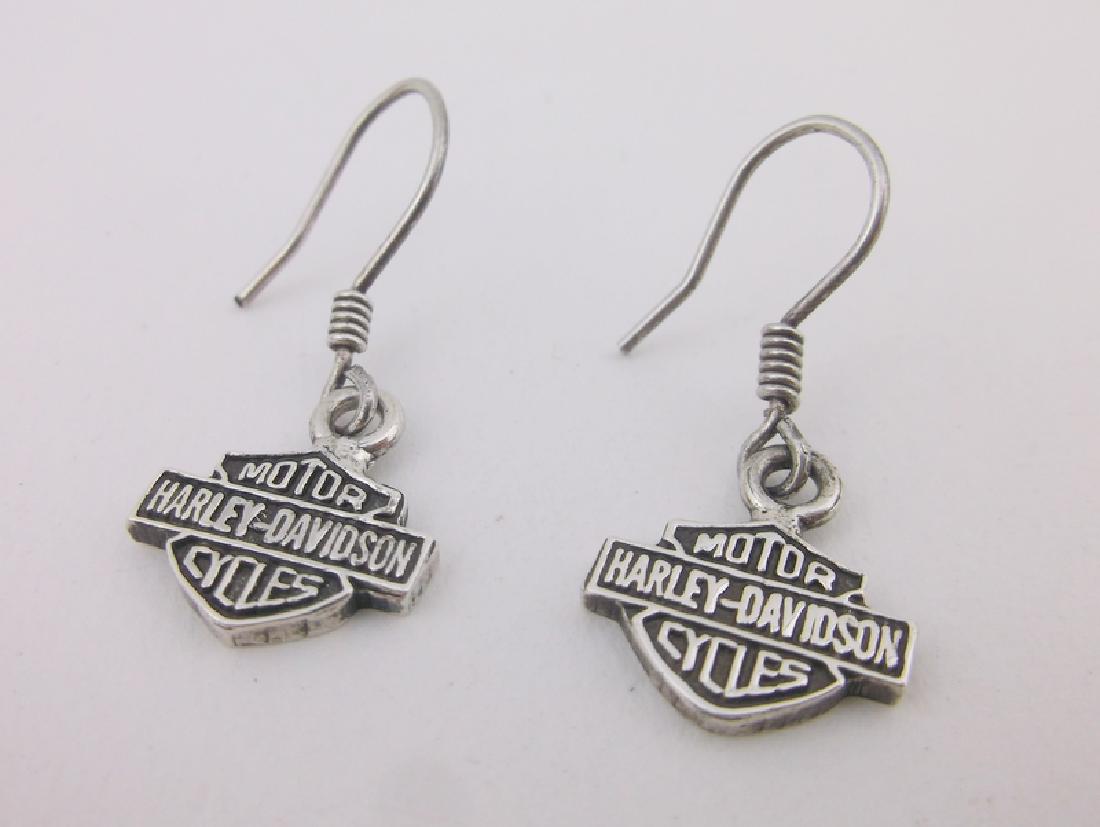 Stunning Sterling Silver Harley Davidson Earrings (1 of 2)