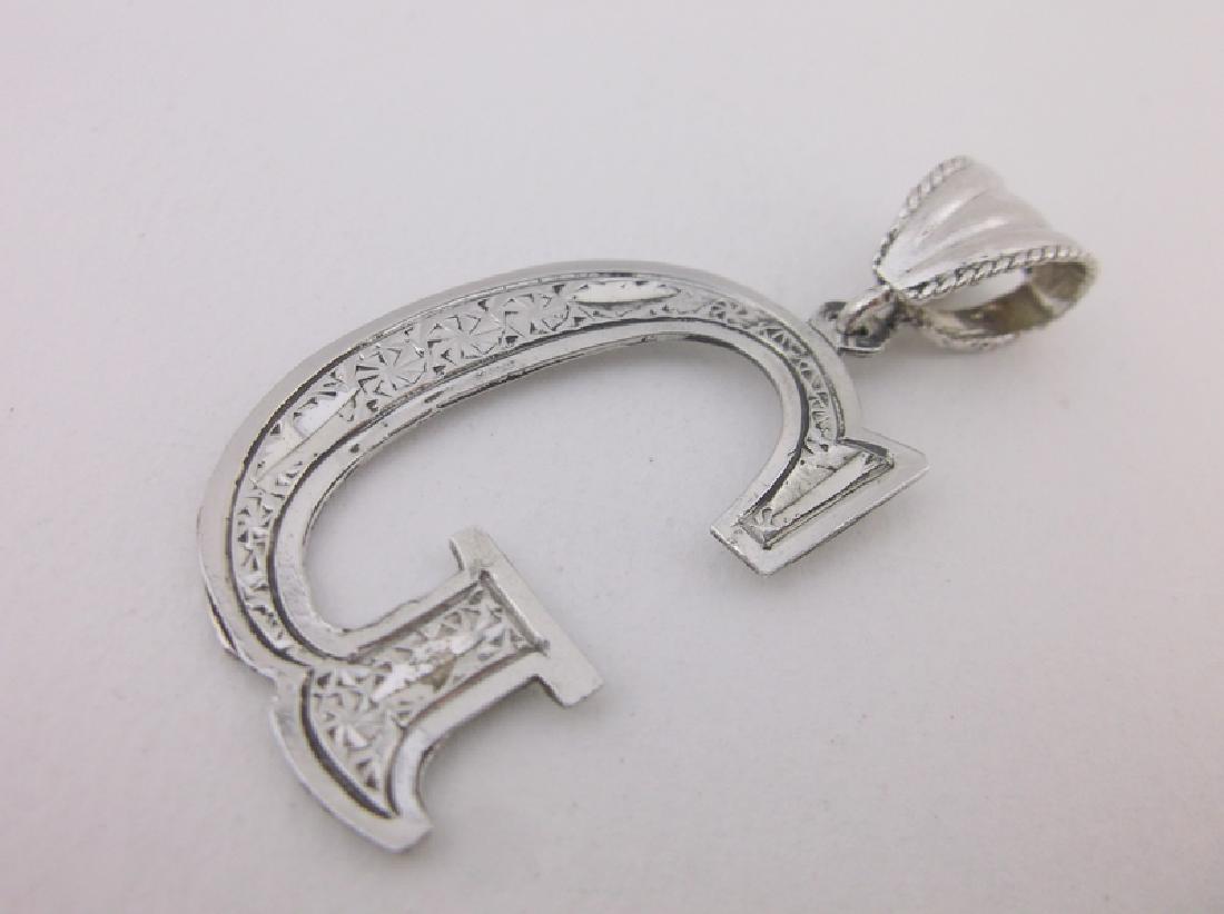Stunning Large Sterling Silver Initial G Pendant (1 of 2)