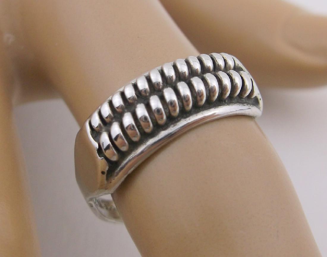 Richard Mike Navajo Sterling Silver 2 Row Ring 8: Handmade Genuine Navajo, Solid Sterling Silver, in Like New Condition