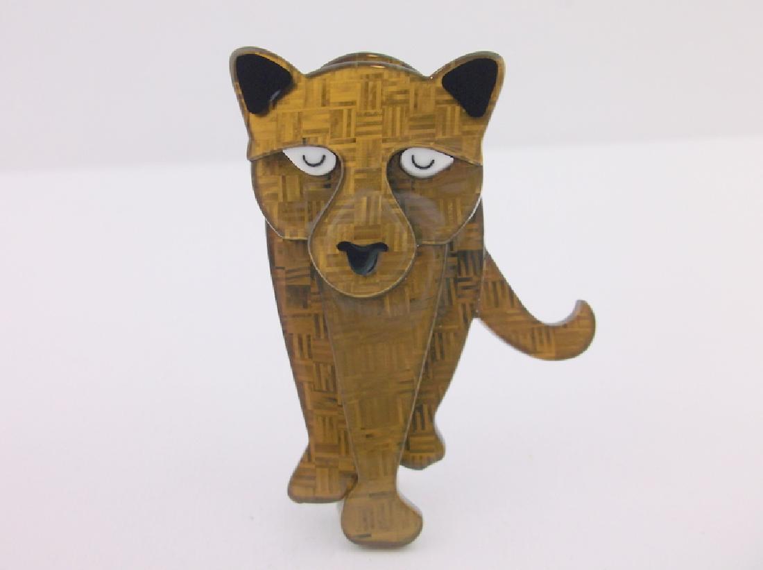 Incredible Large 3D Lucite Jaguar Brooch (1 of 2)