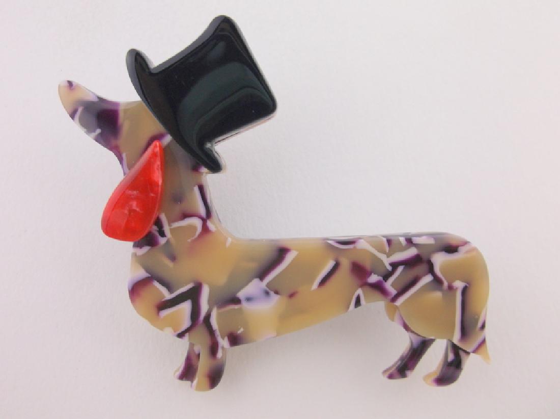 Incredible Large 3D Lucite Dog Brooch (1 of 2)