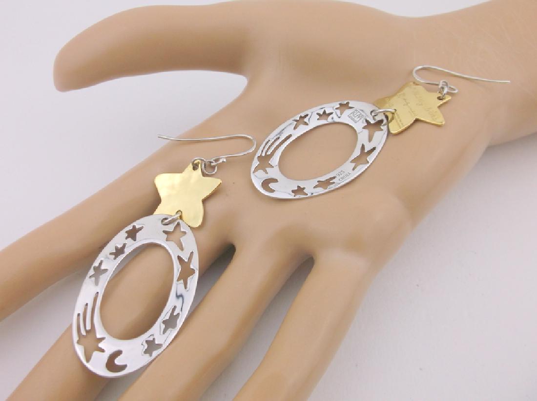 Robert Lee Morris Andy Warhol Sterling Stars Earrings: An Incredible set of Robert Lee Morris Sterling Silver and Brass Andy Warhol, "So Many Stars," earrings in like new condition