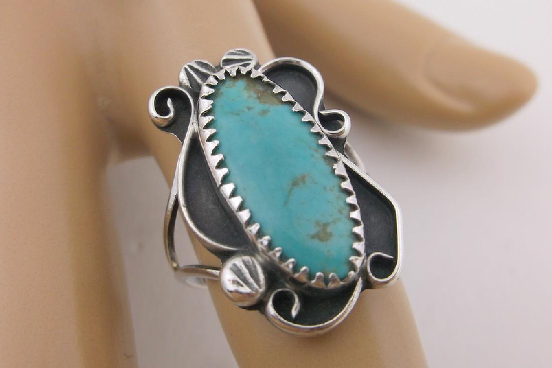 Jerylene Begay Navajo Sterling Turquoise Ring 7.5 RJ (1 of 2)