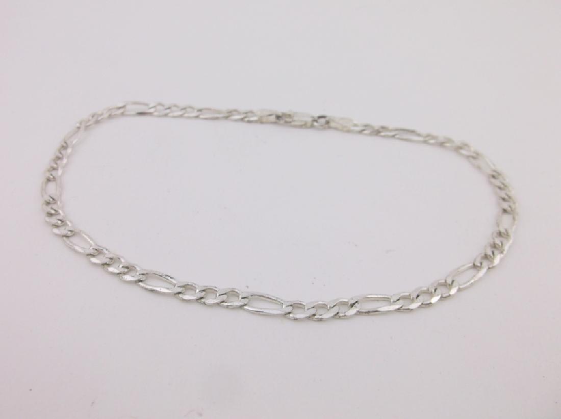 Gorgeous Sterling Silver Chain Bracelet or Anklet 10": Guaranteed Solid 925 Sterling Silver, in Excellent Condition
