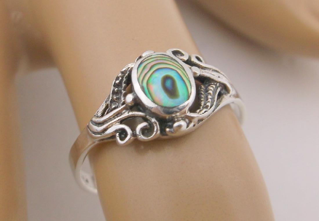 New Sterling Silver Abalone Ring 7.5 (1 of 1)