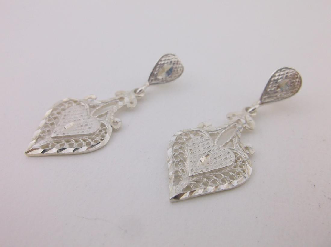 Stunning Ornate Sterling Silver Drop Stud Earrings (1 of 1)