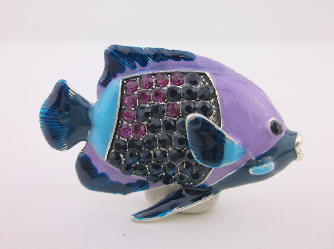 Stunning Enameled Rhinestone Fish Brooch (1 of 1)