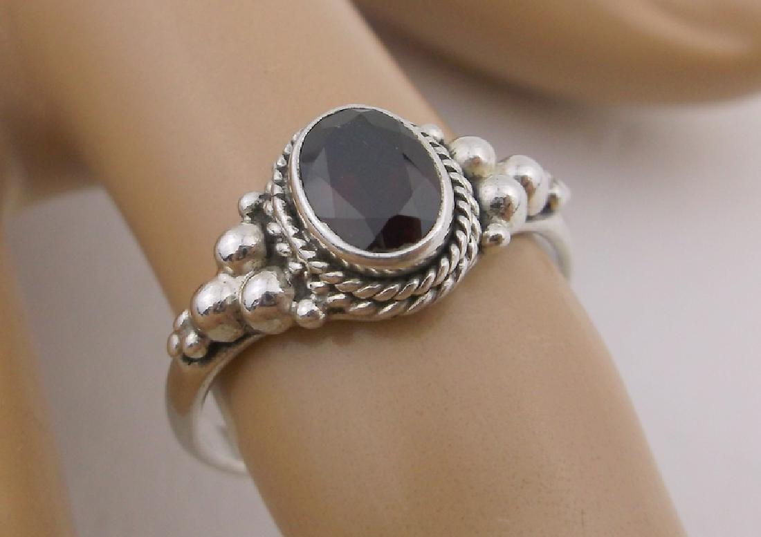New Sterling Silver Genuine Garnet Ring 7 (1 of 1)