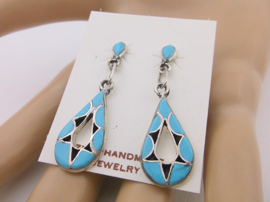 Emma Bowakaty Zuni Sterling Turquoise Earrings Stud (1 of 2)