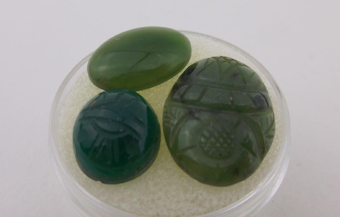 Stunning 14ct Genuine Jade Scarab Beetle Gemstones (1 of 2)