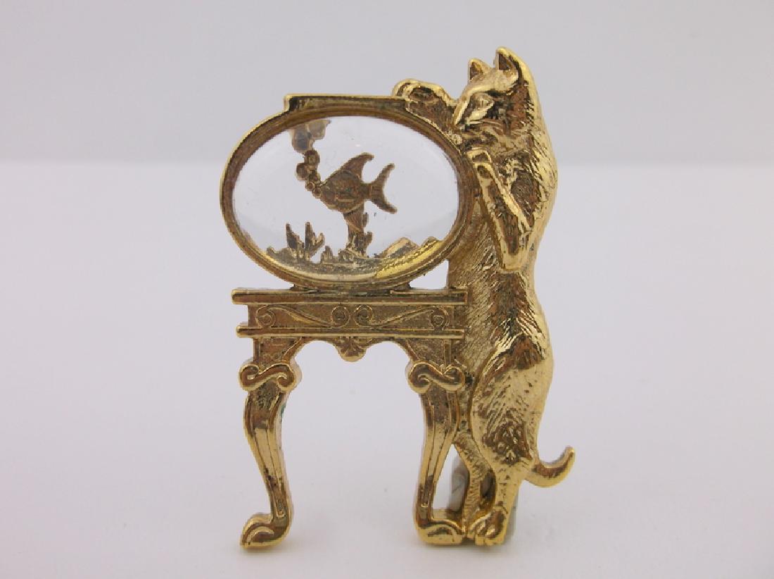Stunning Large Vintage Cat in Fish Bowl Brooch (1 of 2)