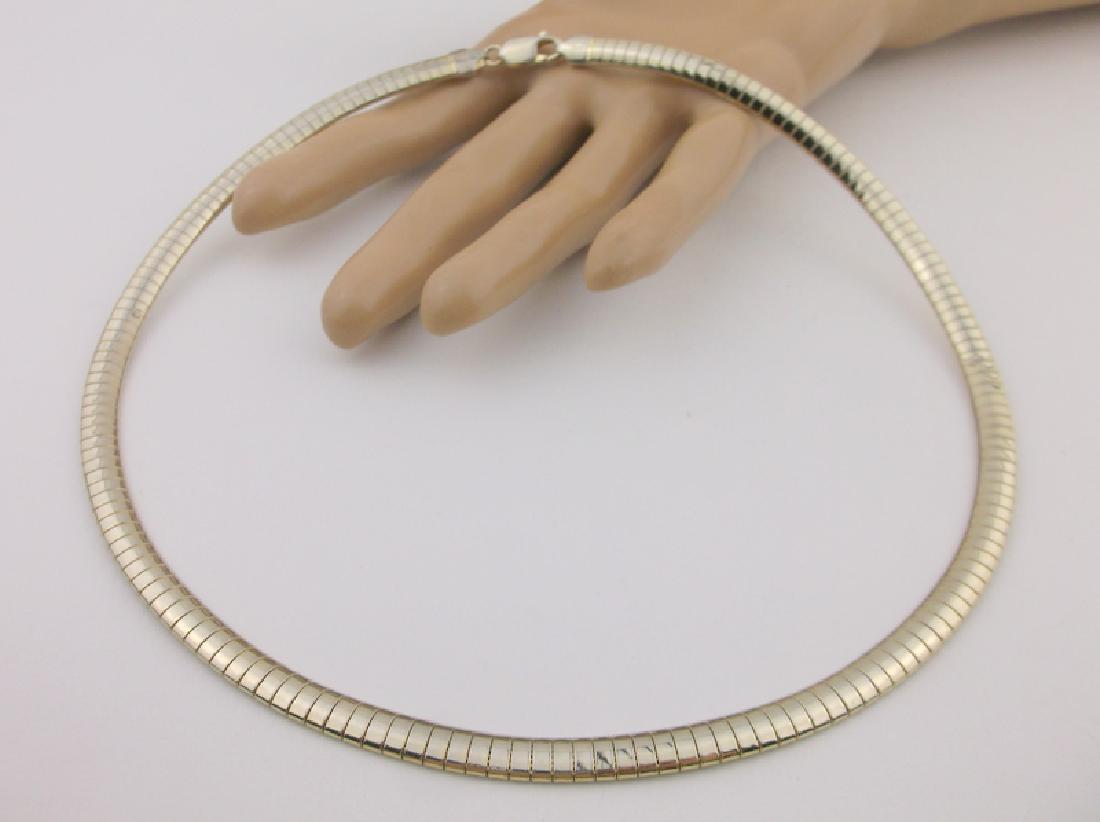 Stunning Heavy Sterling Omega Chain Necklace 18" Thick: Guaranteed Solid 925 Sterling Silver, in Excellent Condition