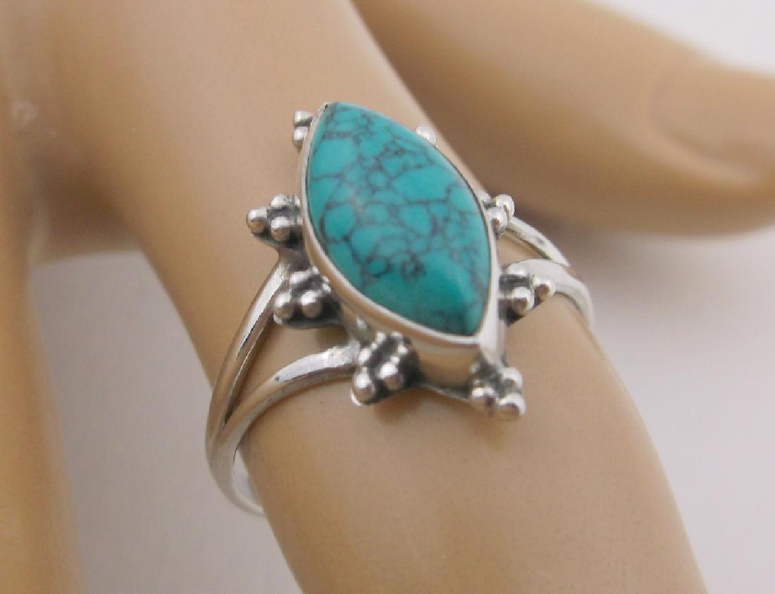 New Sterling Silver Turquoise Ring 6.5 (1 of 1)