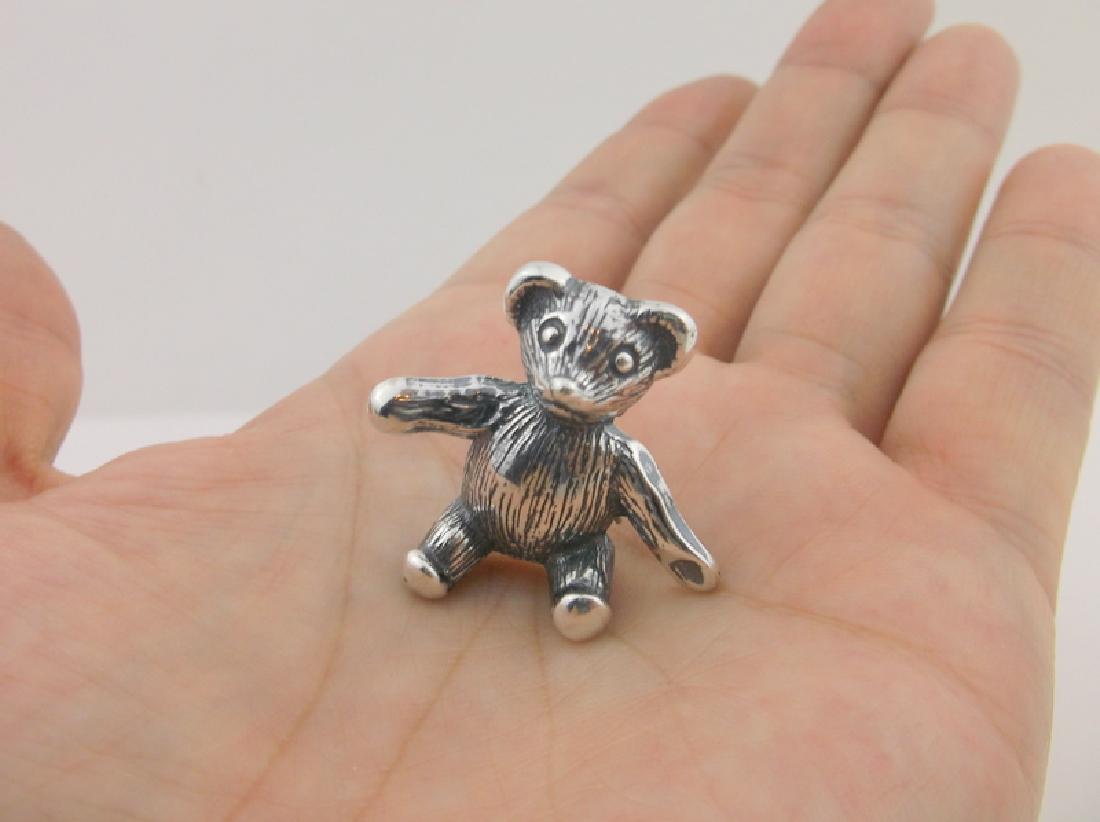 Stunning Large Heavy Sterling Teddy Bear Brooch Thick (1 of 3)