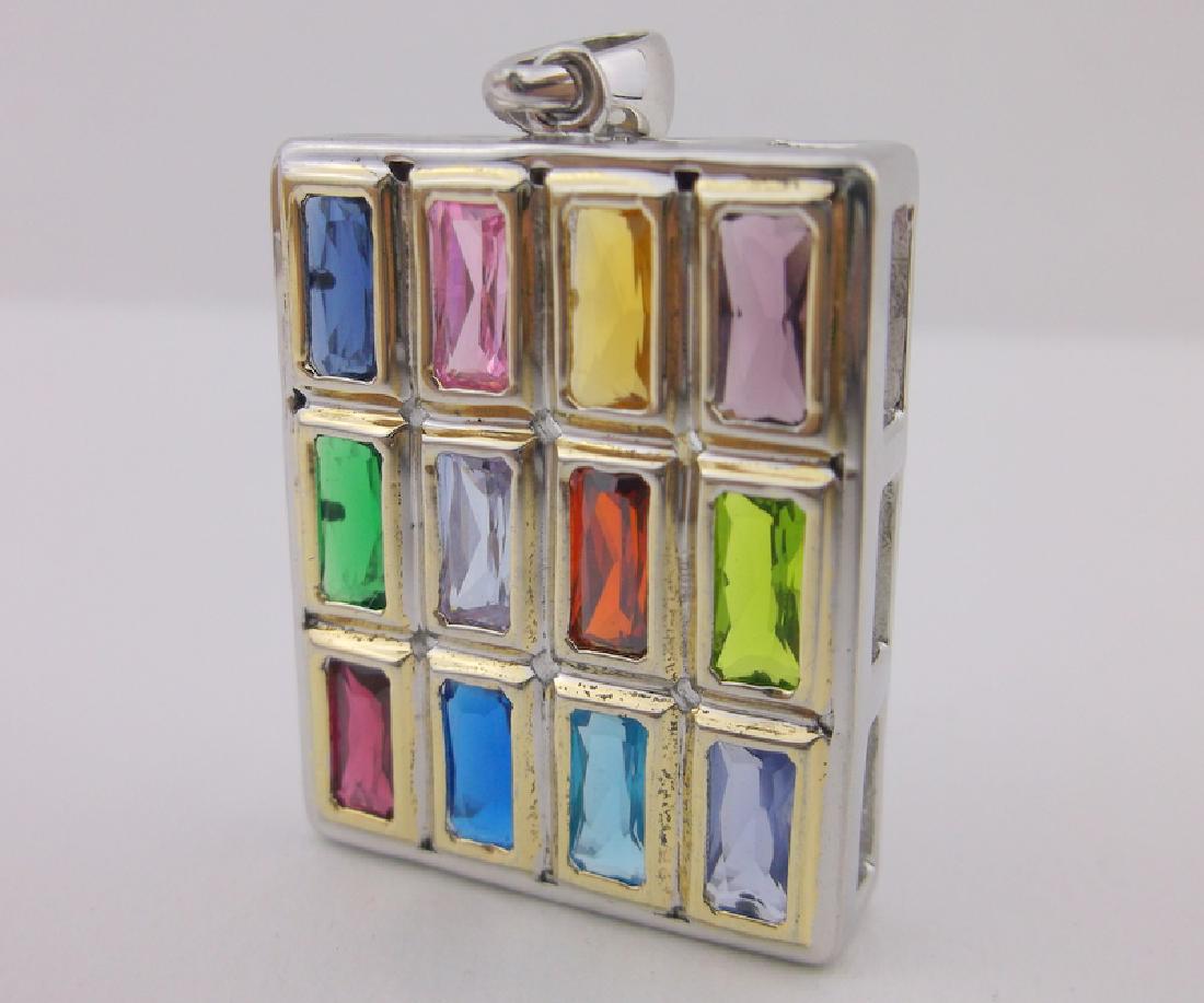 Incredible Huge Sterling Multi Gemstone Pendant (1 of 4)