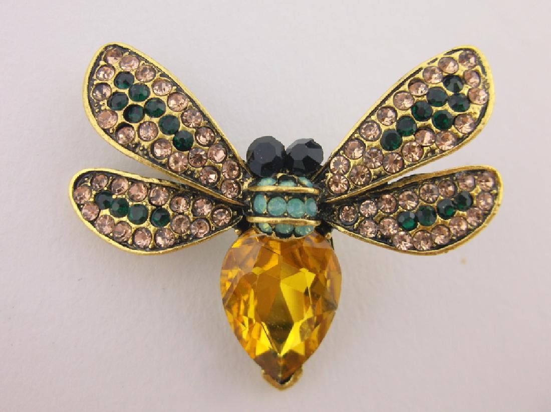 Stunning Rhinestone Bee Insect Brooch (1 of 1)