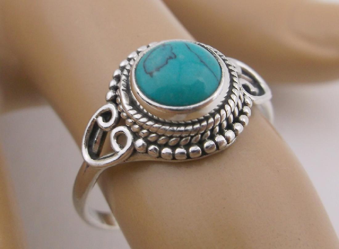 New Sterling Silver Turquoise Ring 7.5 (1 of 2)