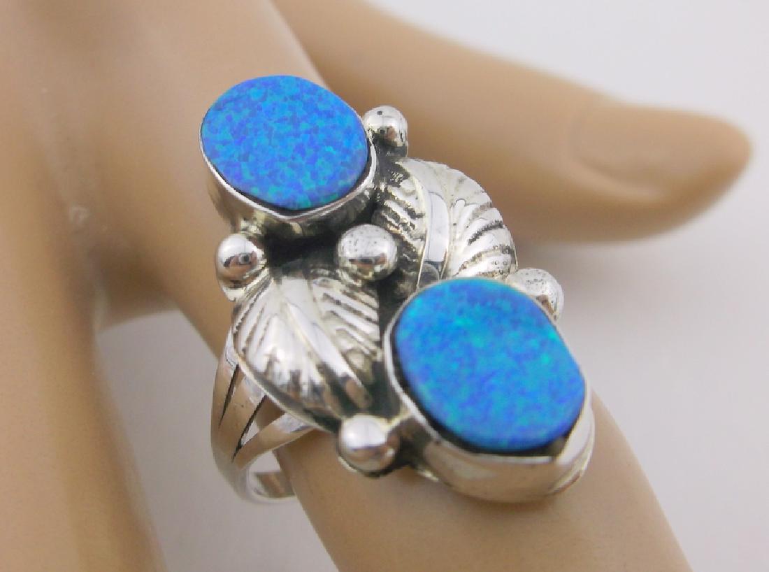 Calvin Spencer Navajo Sterling Silver Opal Ring 7.5 (1 of 2)