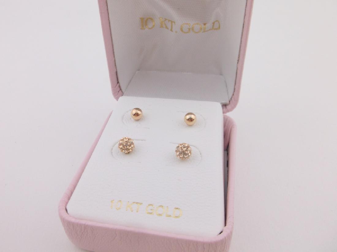 2 Pairs New 10kt Gold Stud Earrings (1 of 1)