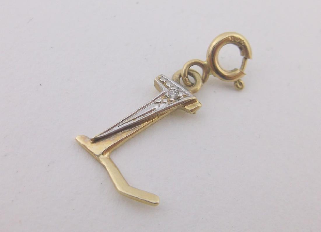Stunning 10kt Gold Diamond Initial L Pendant Charm (1 of 1)