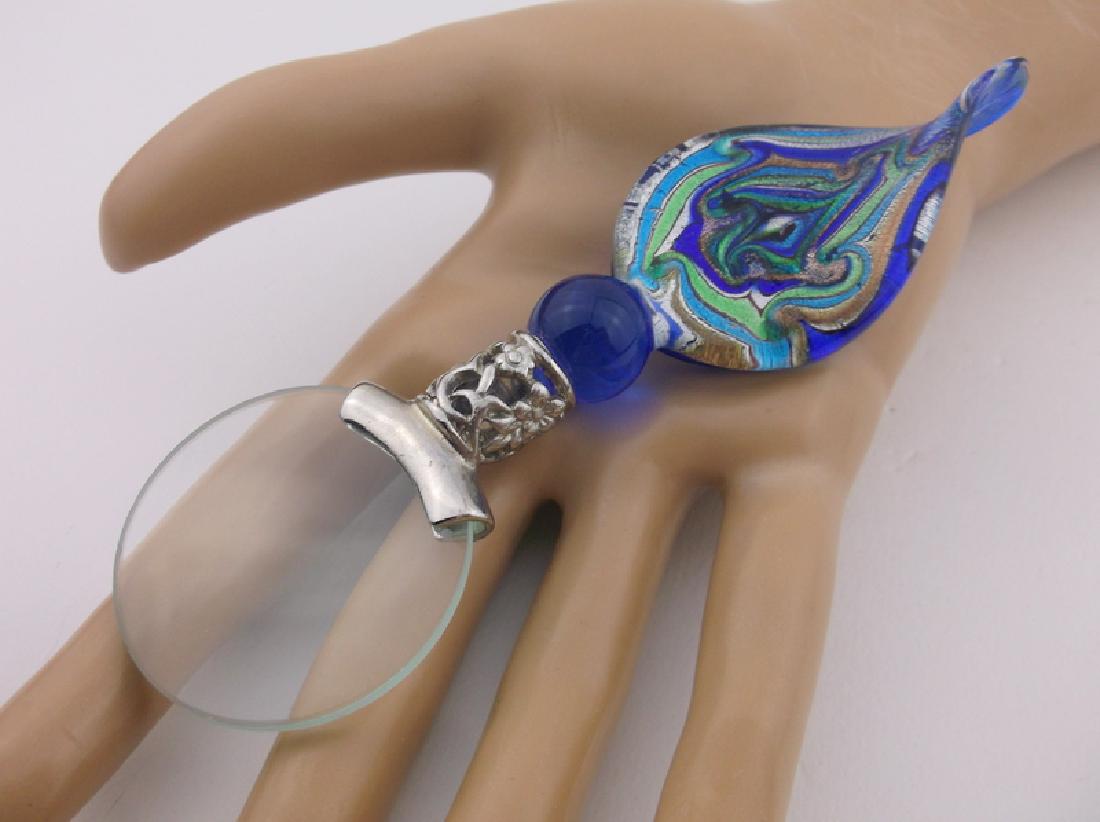 Stunning Art Glass Magnifying Glass: excellent condition