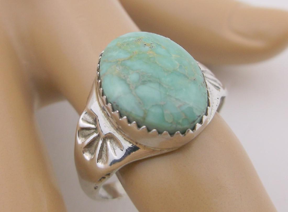 Annie Lincoln Navajo Sterling #8 Turquoise Ring 12 Mens (1 of 3)