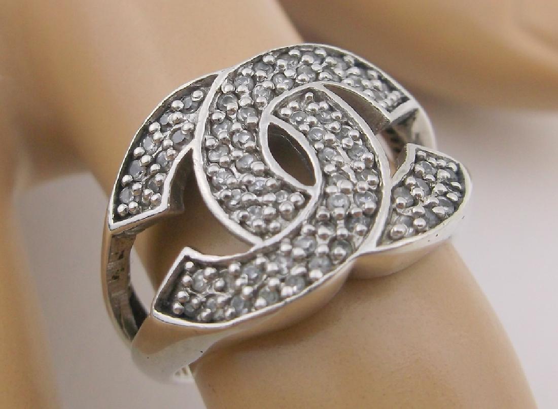Stunning Authentic Chanel Sterling Silver Ring 6 CC (1 of 6)