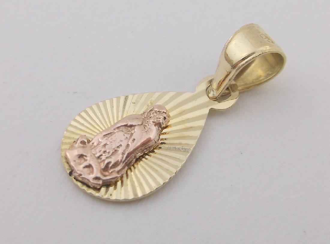 Stunning 14kt Gold Catholic Pendant: Solid 14kt Gold in Excellent Condition