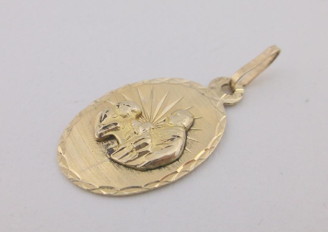 Stunning 14kt Gold Catholic Pendant: Solid 14kt Gold in Excellent Condition