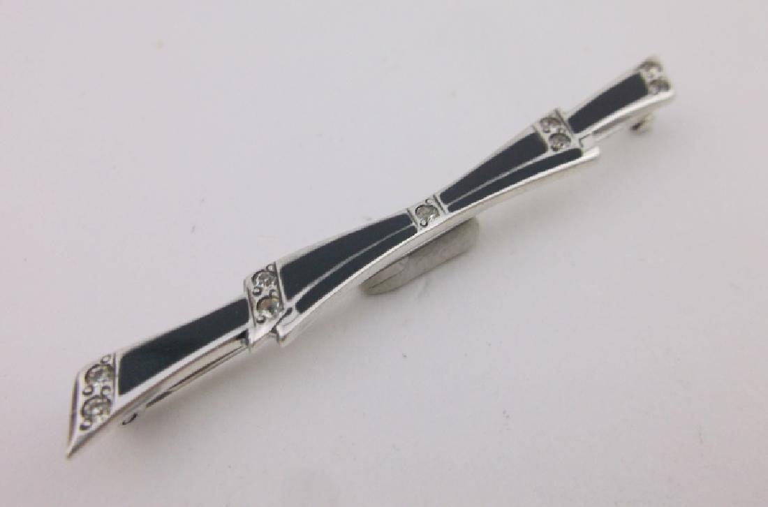 Stunning Art Deco Allco Sterling Onyx Brooch Antique: Guaranteed Solid 925 Sterling Silver, in Excellent Condition