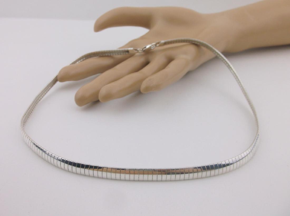 Gorgeous Heavy Sterling Omega Chain Necklace 18": Guaranteed Solid 925 Sterling Silver, in Excellent Condition
