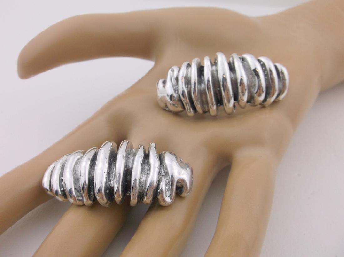 Stunning Vintage Large Sterling Silver Earrings (1 of 2)