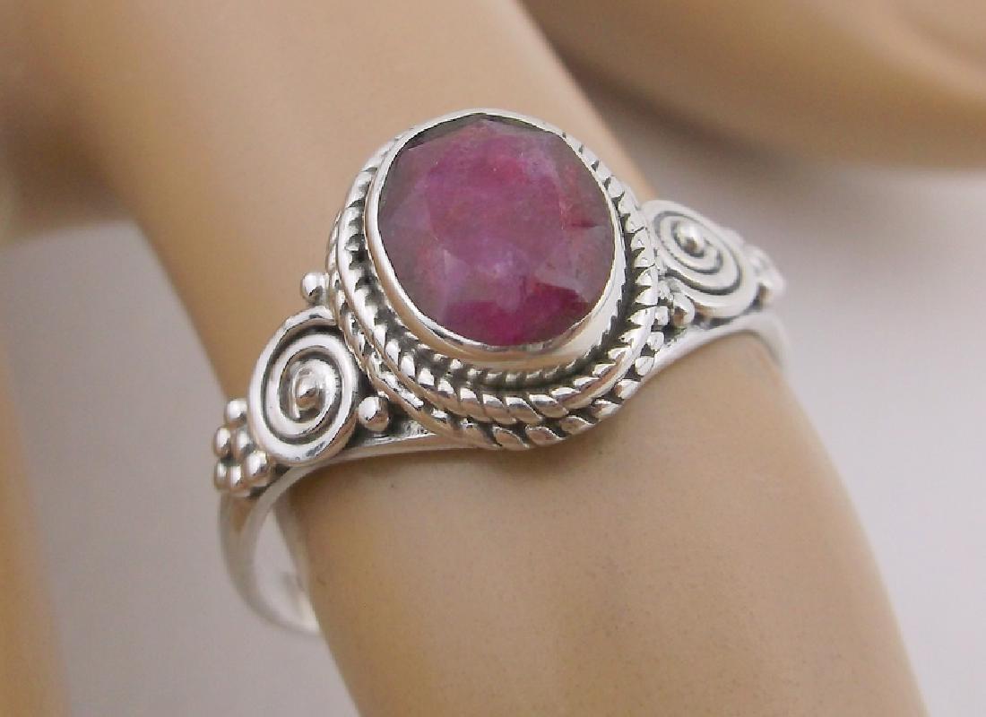 New Sterling Silver Genuine Ruby Ring 7 (1 of 1)
