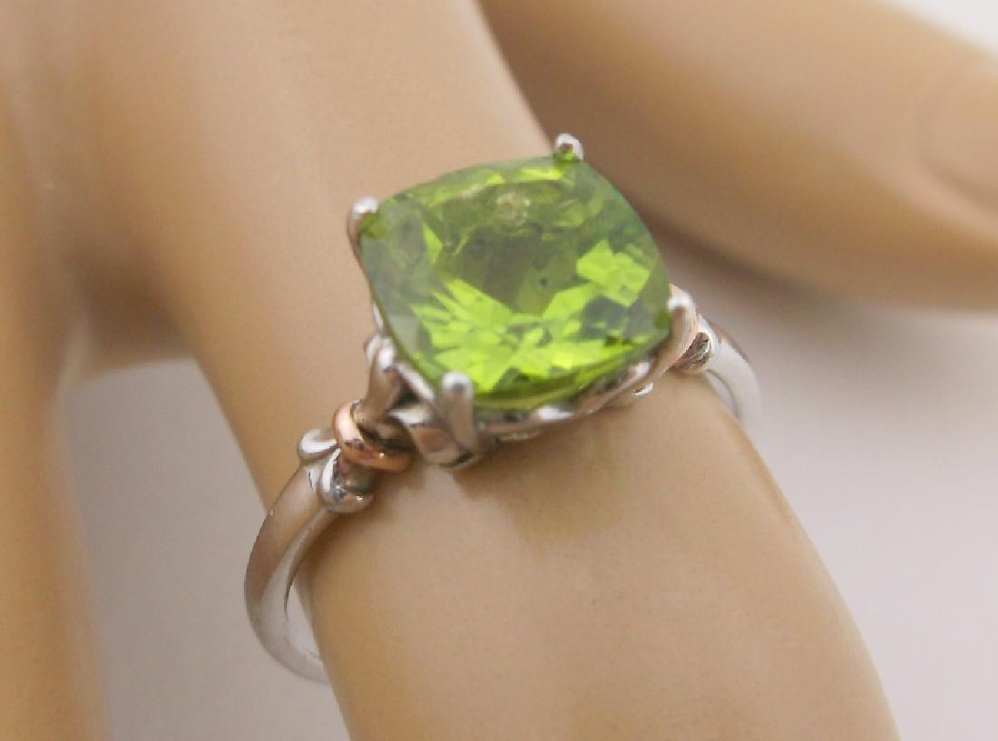 Stunning Sterling Silver 14kt Gold 2ct Peridot Ring 6 (1 of 2)