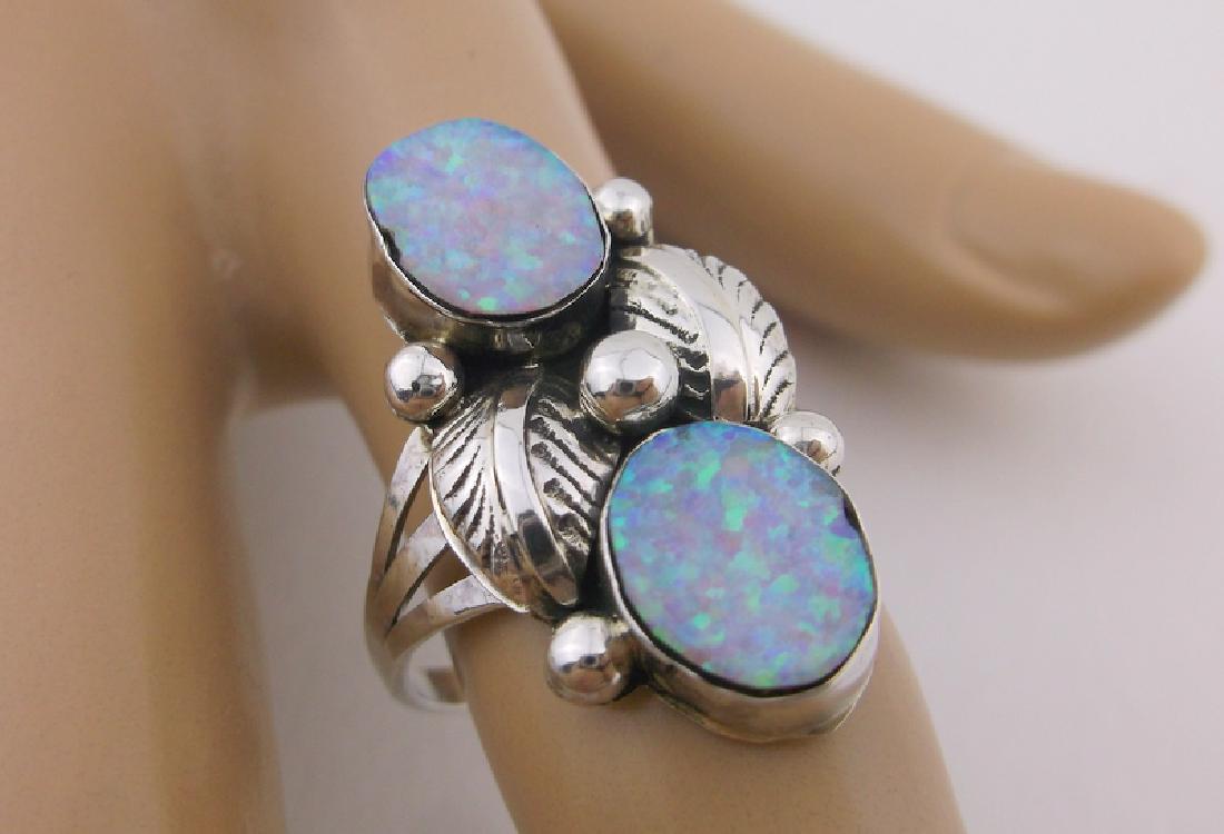 Calvin Spencer Navajo Sterling Silver Opal Ring 7.5 (1 of 2)