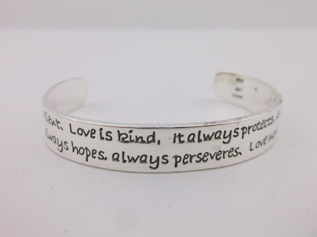Stunning Heavy Sterling Silver I Love Cuff Bracelet (1 of 4)