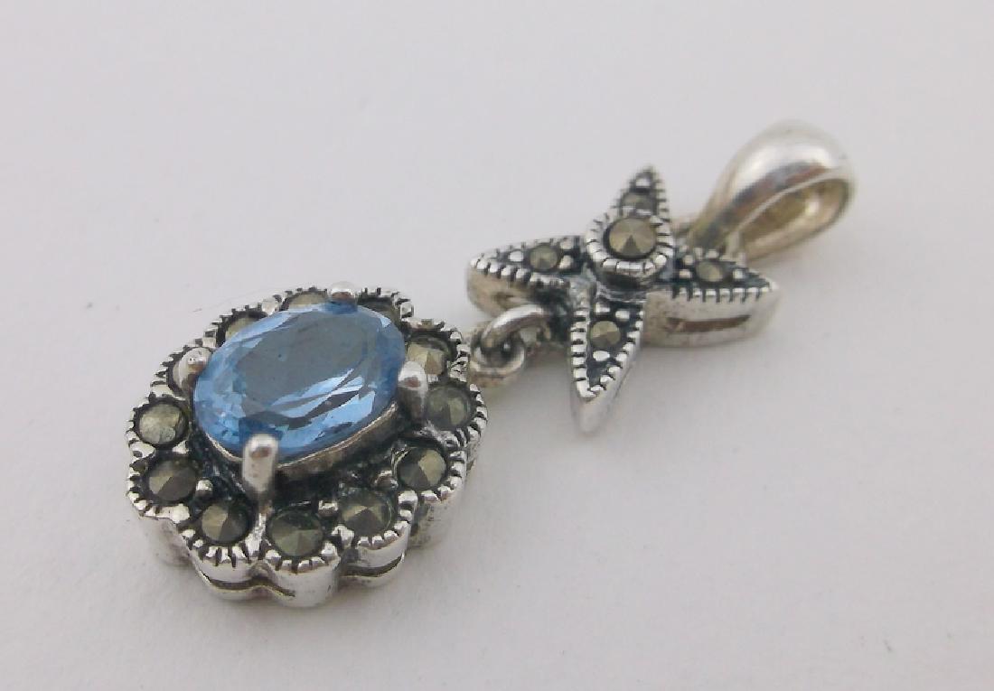 Stunning Sterling Silver 1ct Genuine Aquamarine Pendant (1 of 1)