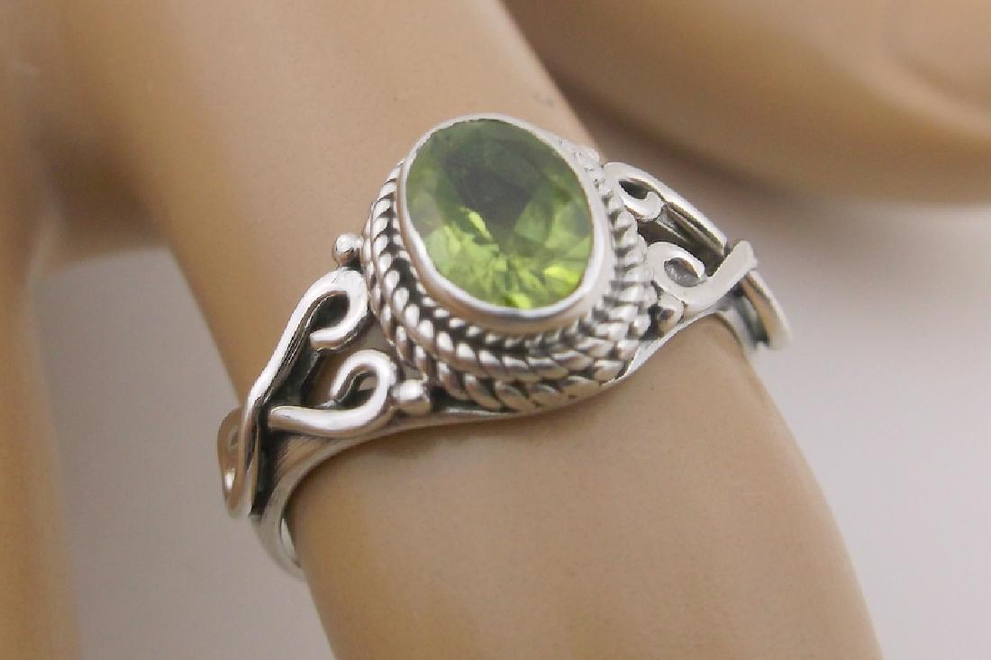 New Sterling Silver 1ct Genuine Peridot Ring 5.5 (1 of 1)