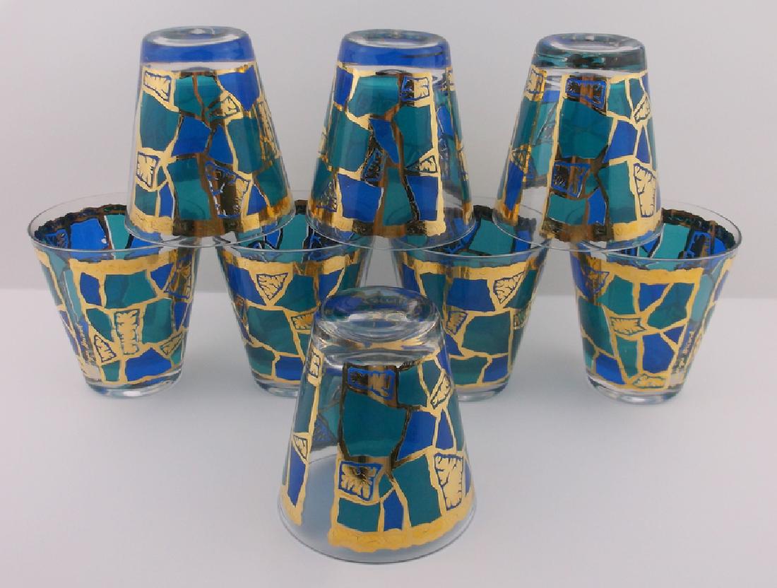 8 Vintage Georges Briard Lowball Cocktail Glasses: 8 vintage stunning Georges Briard Lowball Cocktail Glasses, perfect colorful pattern, all in excellent condition, hard to find